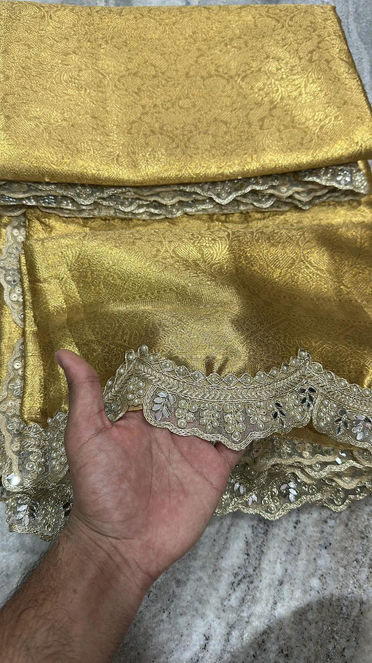 Premium tissue stripes saree With Jacquard blouse