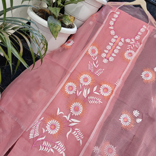 Pure Kota Doriya Suit With Embroidery Work Unstitched Suit