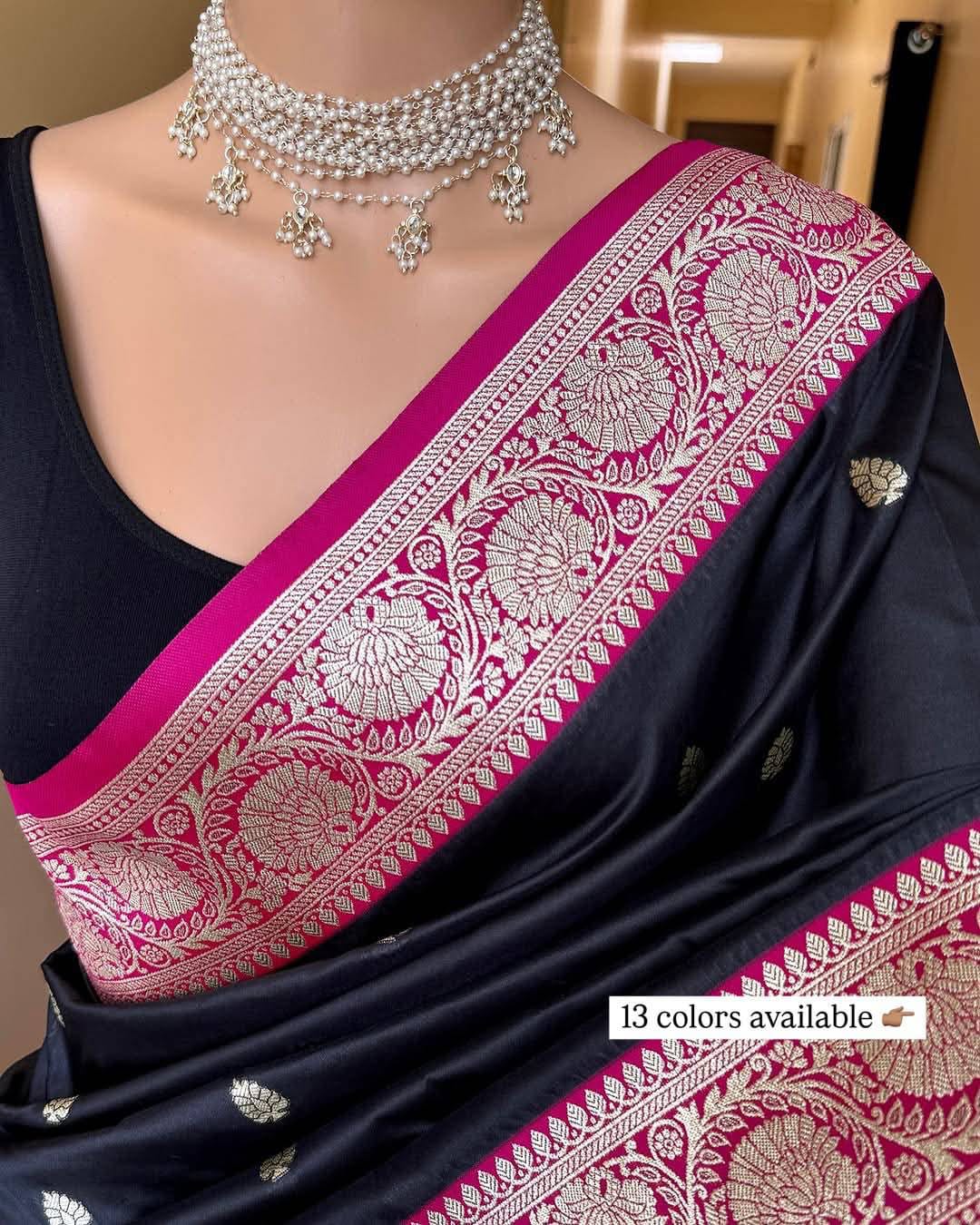 Banarasi Soft Silk Saree With Blouse