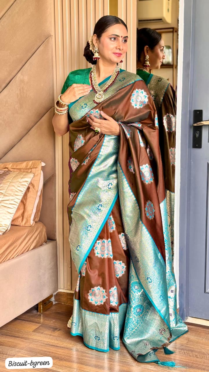 Banarasi Soft Silk Saree With Blouse