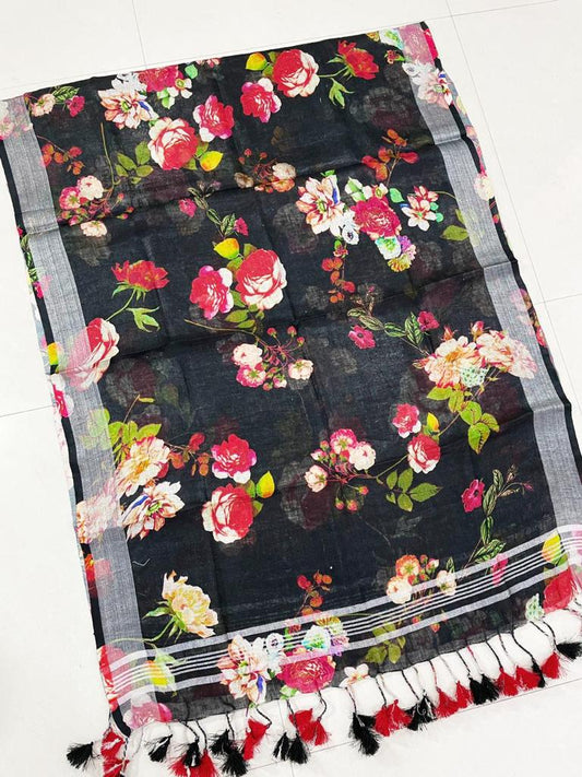 Pure Linen Digital Print Dupatta