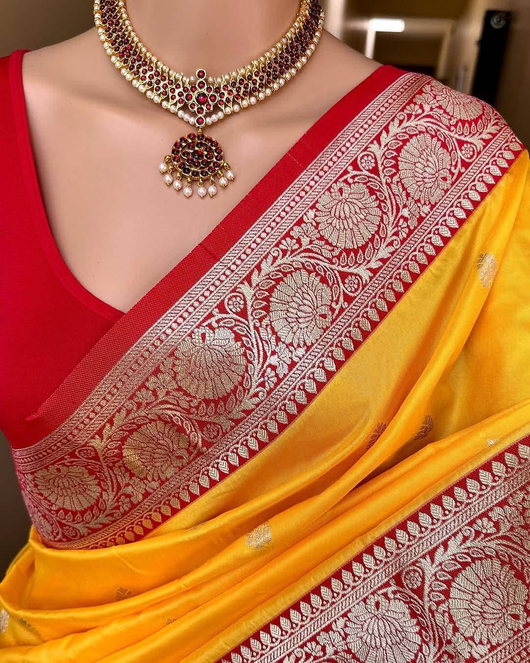 Banarasi Soft Silk Saree With Blouse