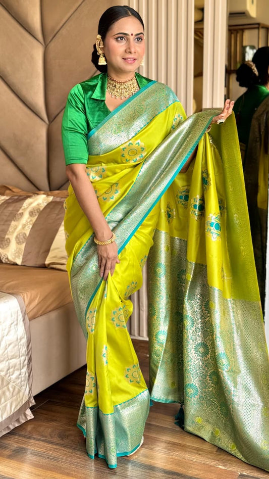 Banarasi Soft Silk Saree With Blouse