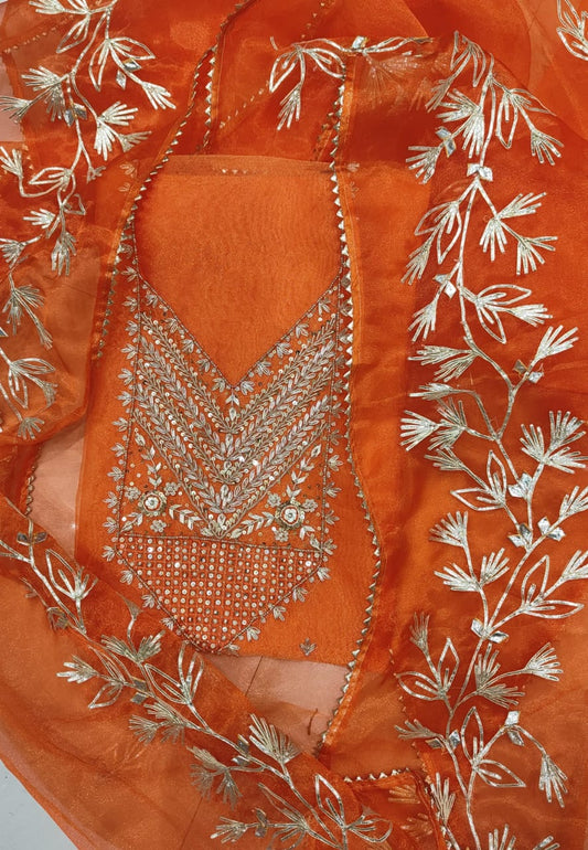 Pure Organza unstitched Suits