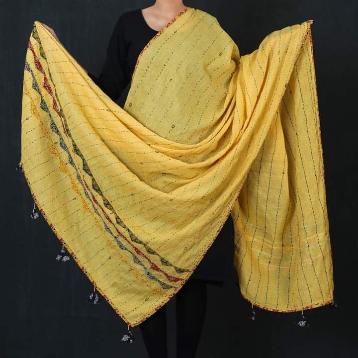 Rajasthani Pure Cotton Applique Work Dupatta