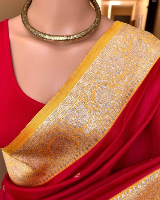 Banarasi Soft Silk Saree With Blouse