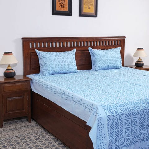 Pure Cotton Applique Work Bedsheet With Pillow