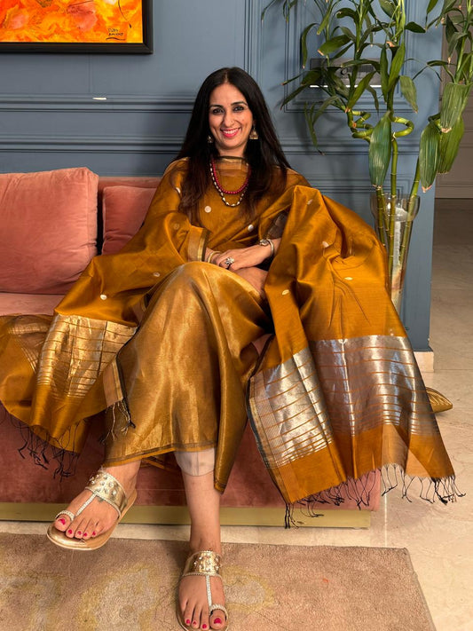 Pure Maheswari Silk Cotton Handwoven Unstitch Suit