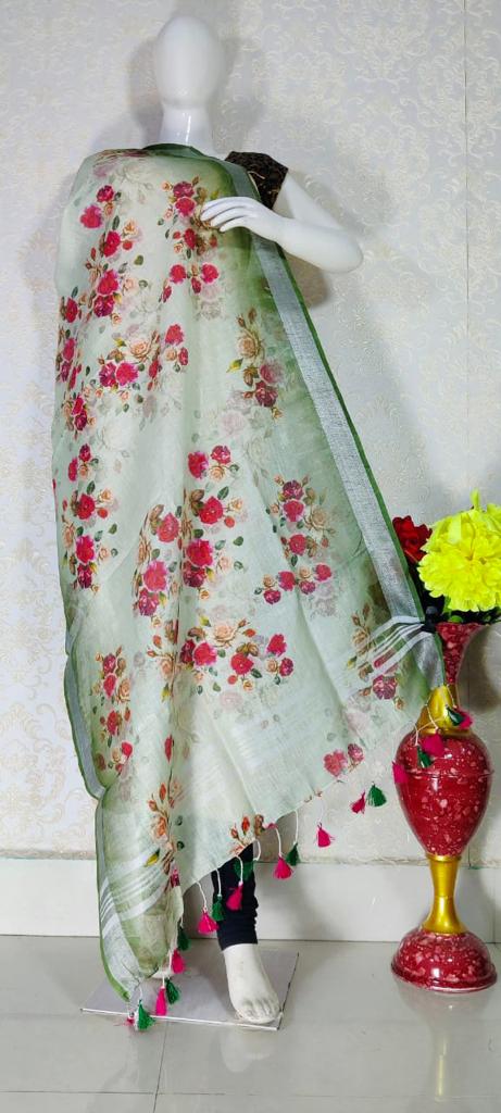 Pure Linen Digital Print Dupatta