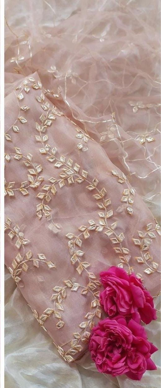 Pure Organza unstitched Suit With Gota Patti Work Dupatta