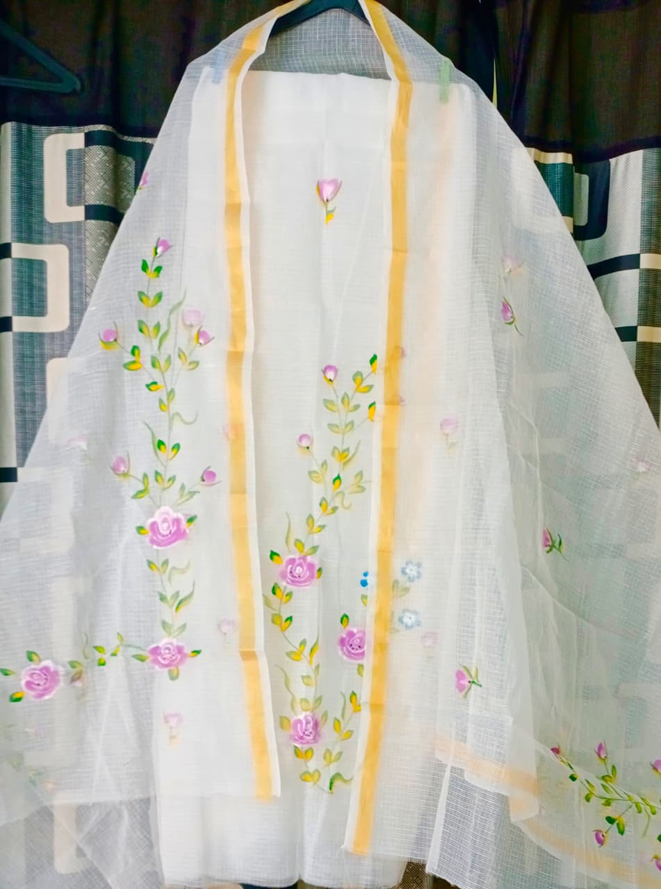 Pure Kota Doriya Suit With Embroidery Work Unstitched Suit