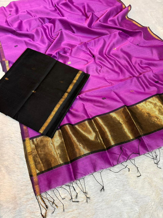 Pure Maheswari Silk Cotton Handwoven Unstitch Suit