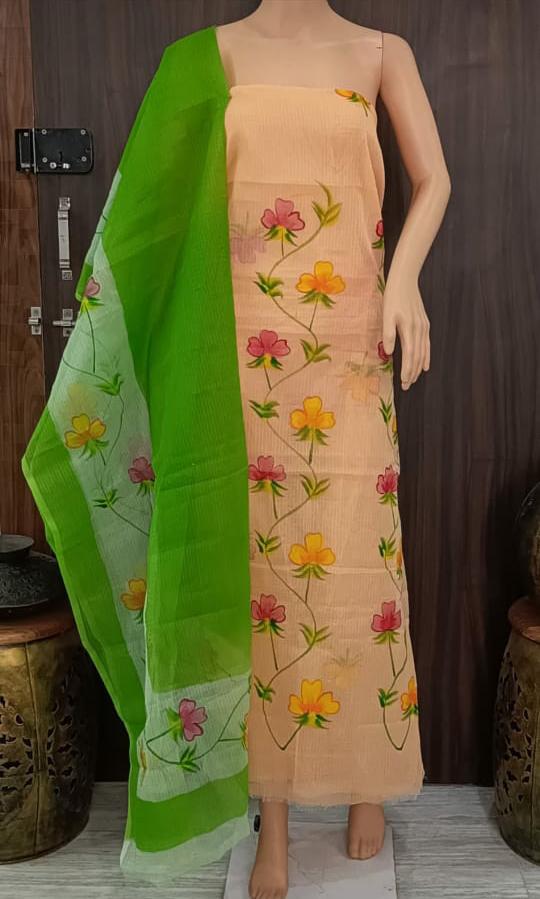 Pure Kota Doriya Suit With Embroidery Work Unstitched Suit