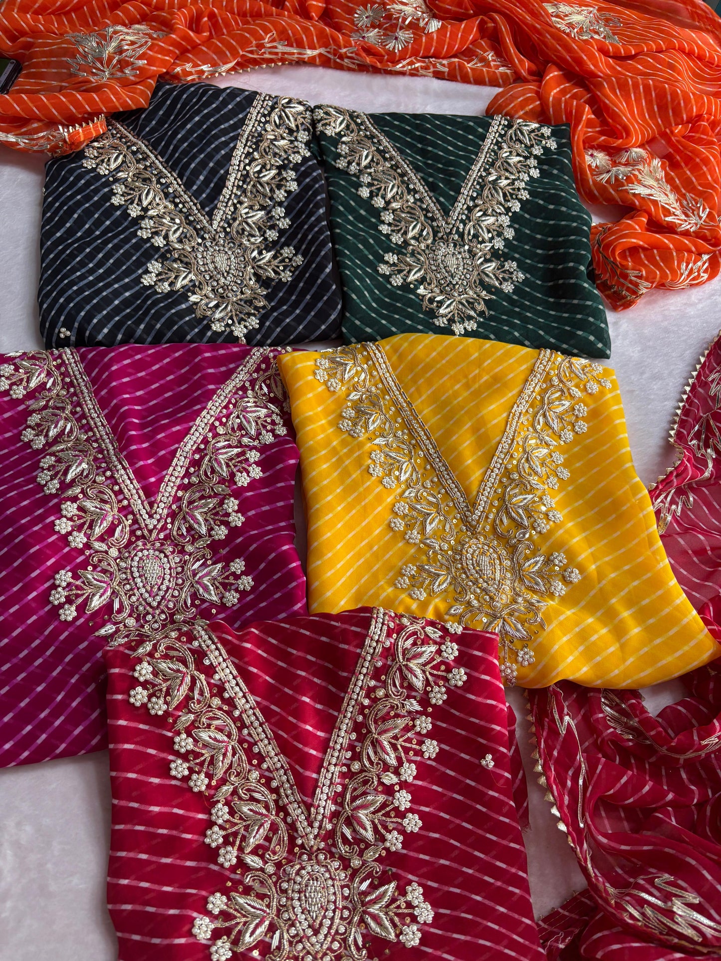 Pure Soft Georgette unstitched suit Zardogi Work With Dupatta