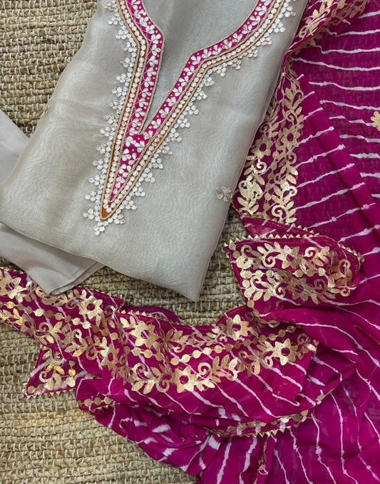 Pure Organza unstitched Suits