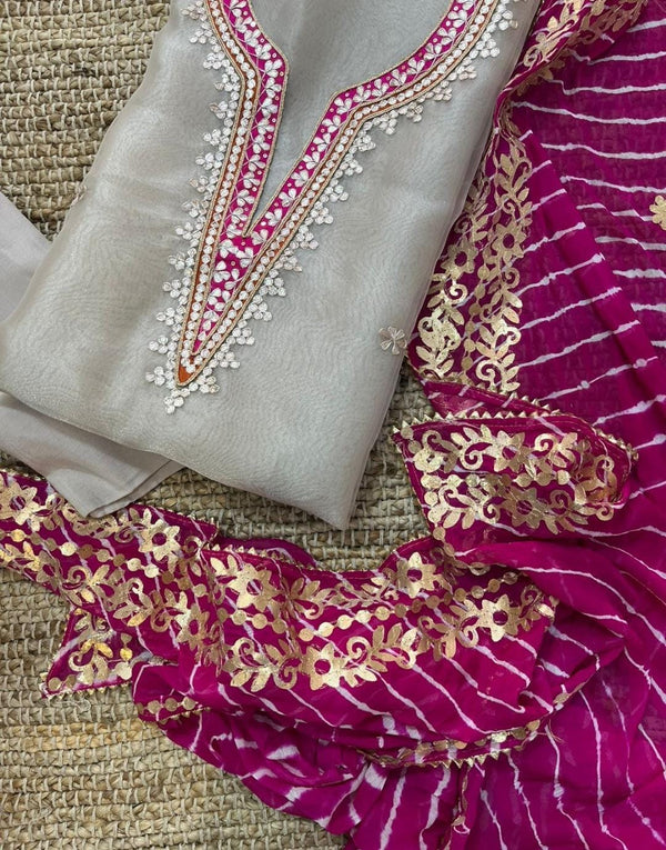 Pure Organza unstitched Suits