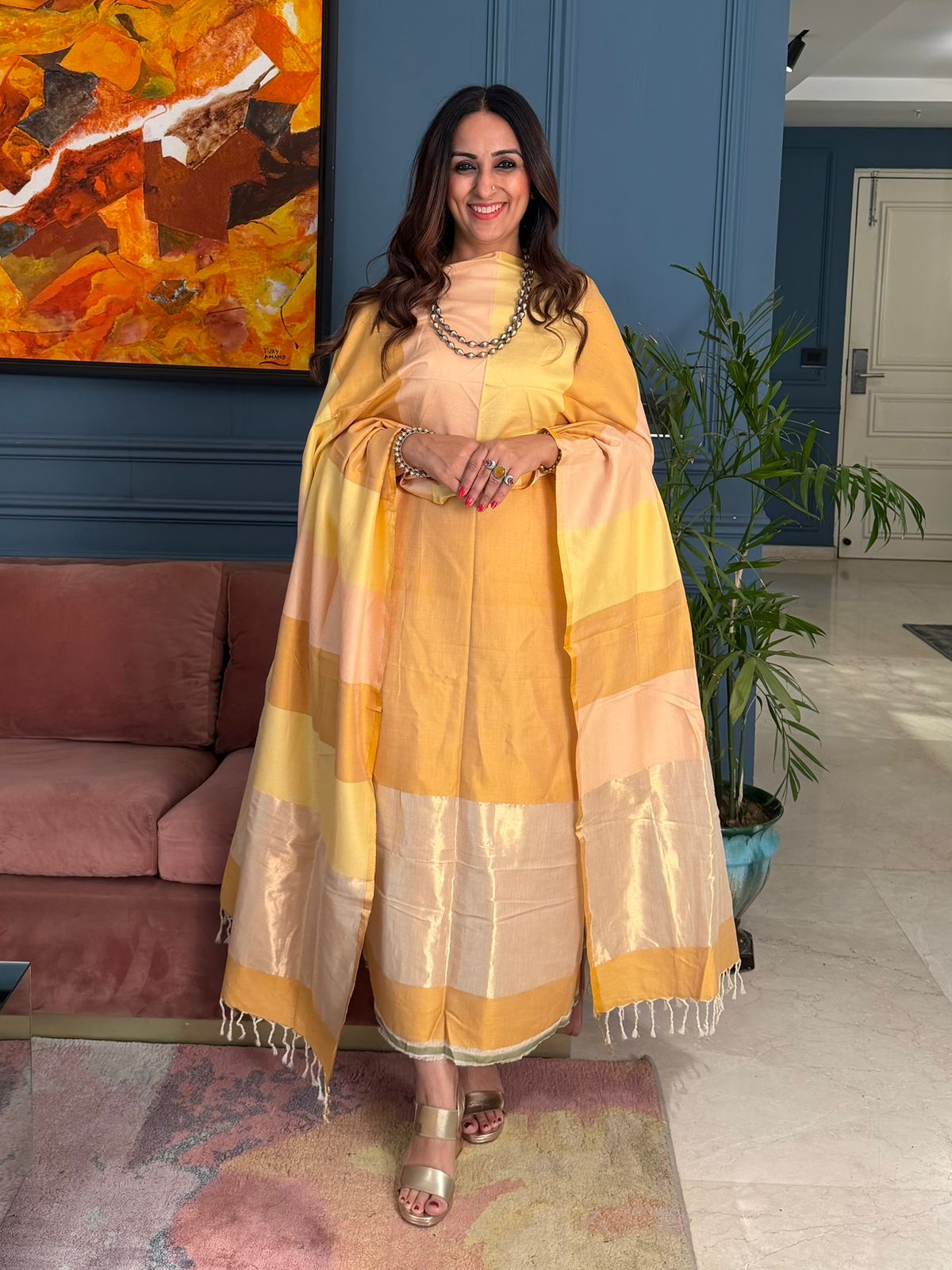 Pure Maheswari Silk Cotton Handwoven Unstitch Suit