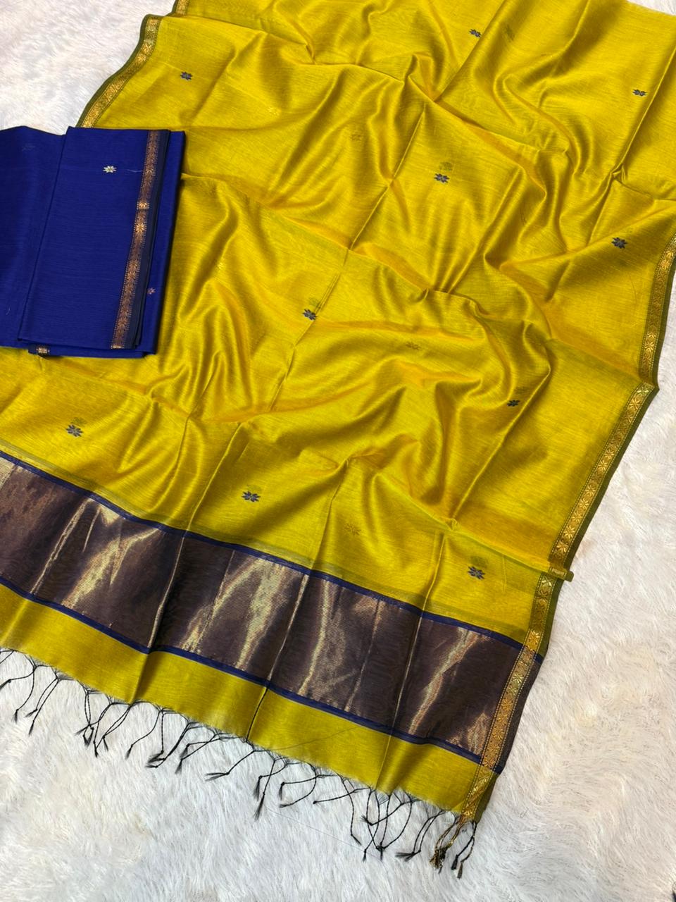 Pure Maheswari Silk Cotton Handwoven Unstitch Suit