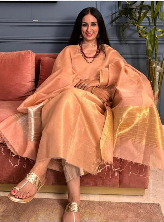 Pure Maheswari Silk Cotton Handwoven Unstitch Suit