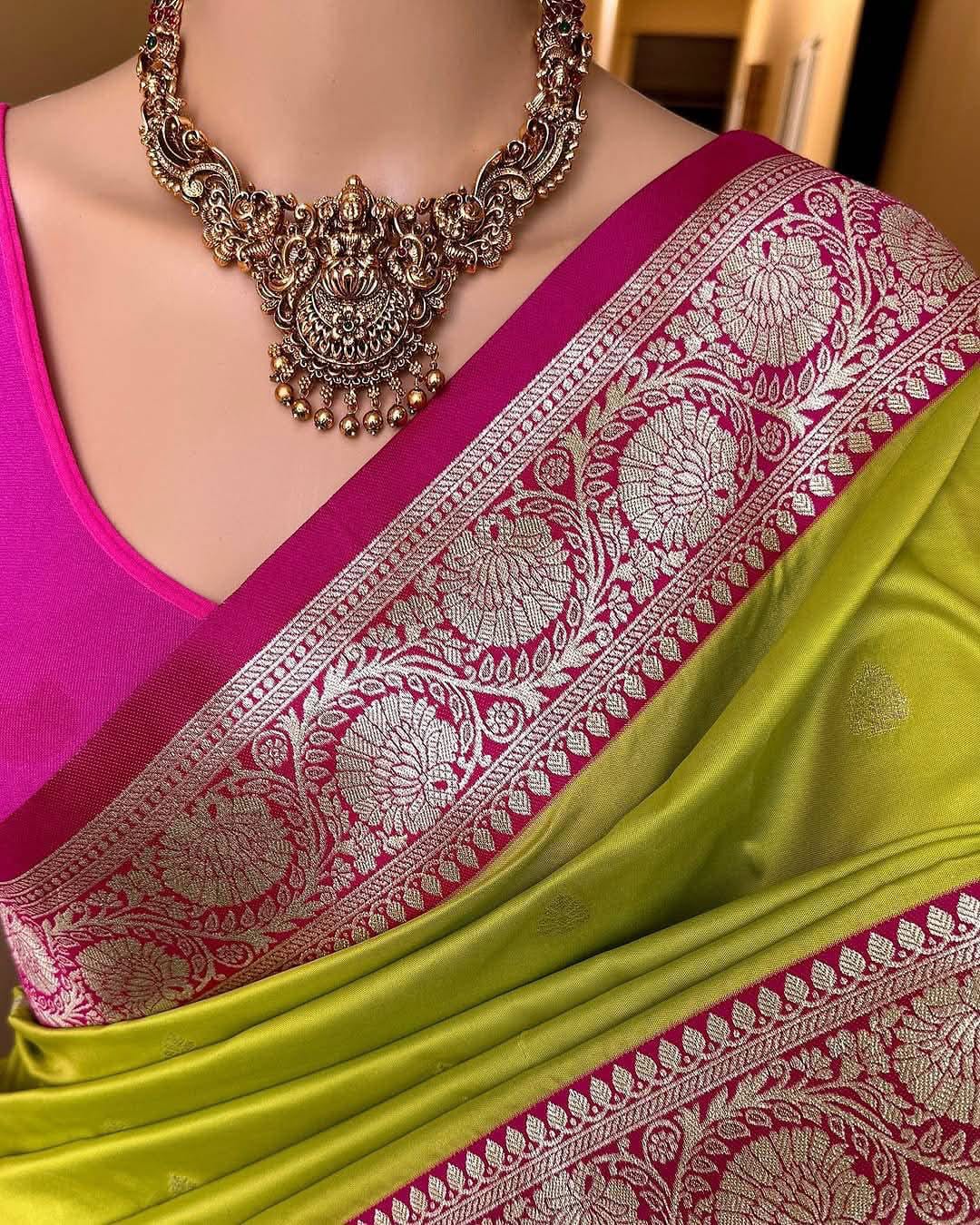 Banarasi Soft Silk Saree With Blouse