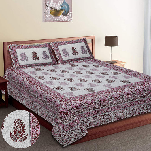 Pure Cotton Digital Print Jumbo Size Bedsheets (108''X 108'')With Pillow Cover