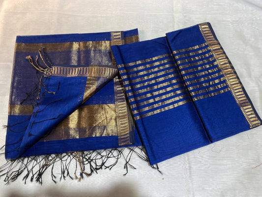 Pure Maheswari Silk Cotton Handwoven Unstitch Suit