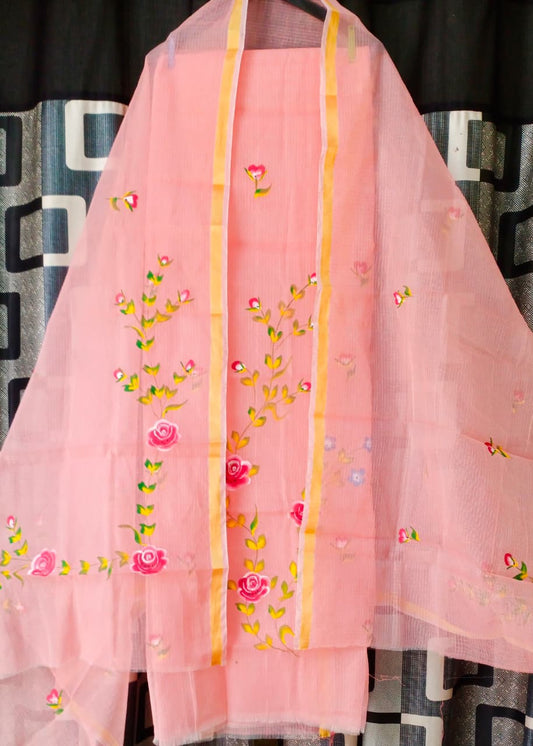 Pure Kota Doriya Suit With Embroidery Work Unstitched Suit