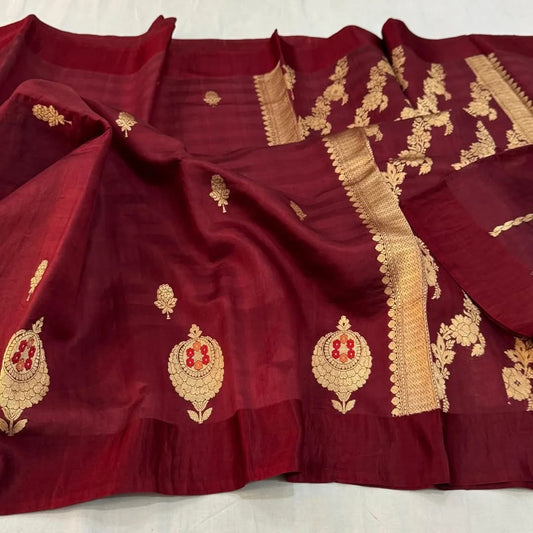 Banarasi Soft Silk Saree With Blouse