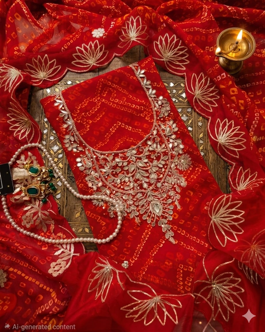 Pure Soft Georgette unstitched suit Zardogi Work With Dupatta