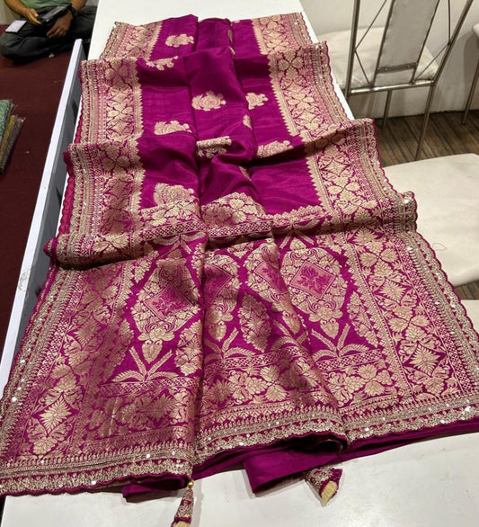 Banarasi Soft Silk Saree With Blouse