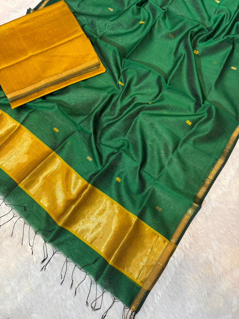 Pure Maheswari Silk Cotton Handwoven Unstitch Suit