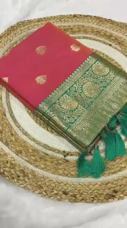 Banarasi Soft Silk Saree With Blouse