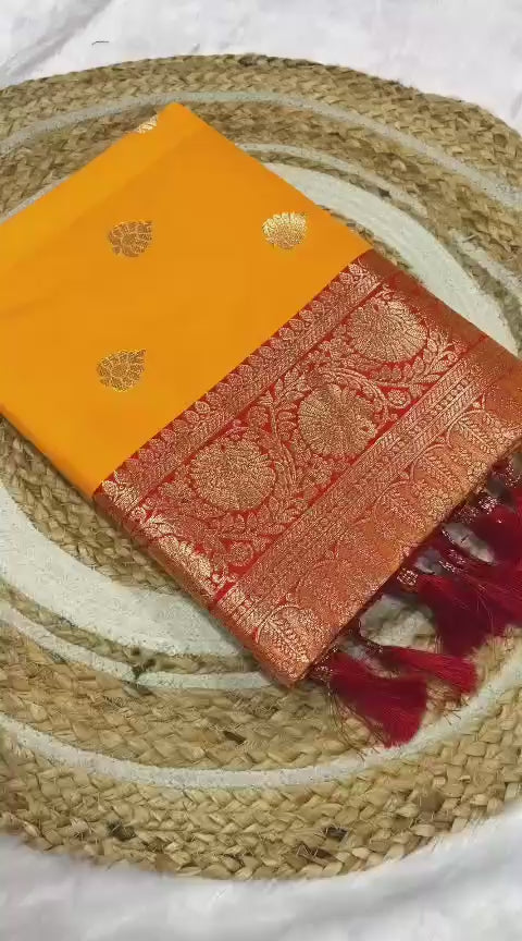 Banarasi Soft Silk Saree With Blouse