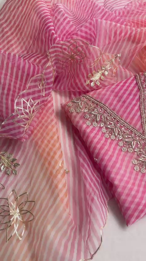 Pure Soft Georgette unstitched suit Zardogi Work With Dupatta