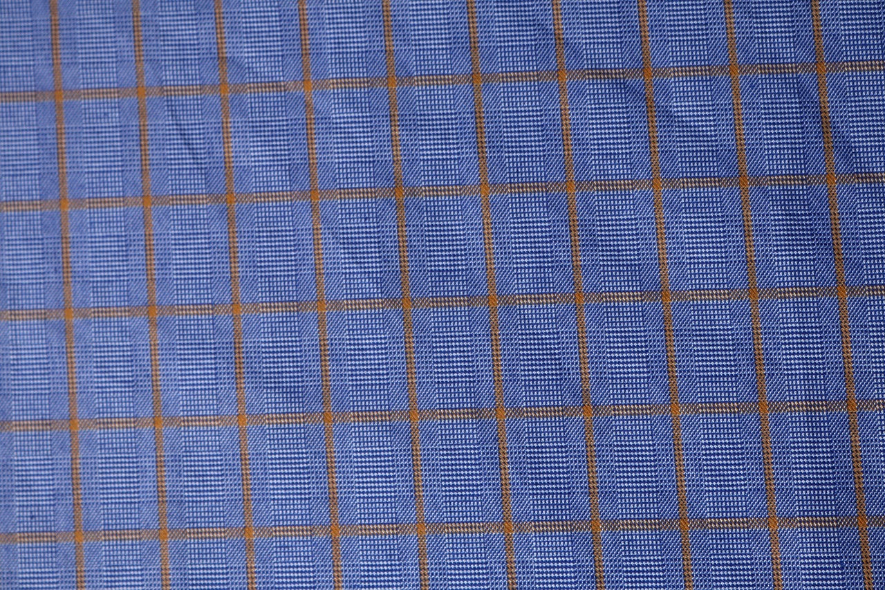 Beauty Bush Polyester & Viscose Checks Fabric