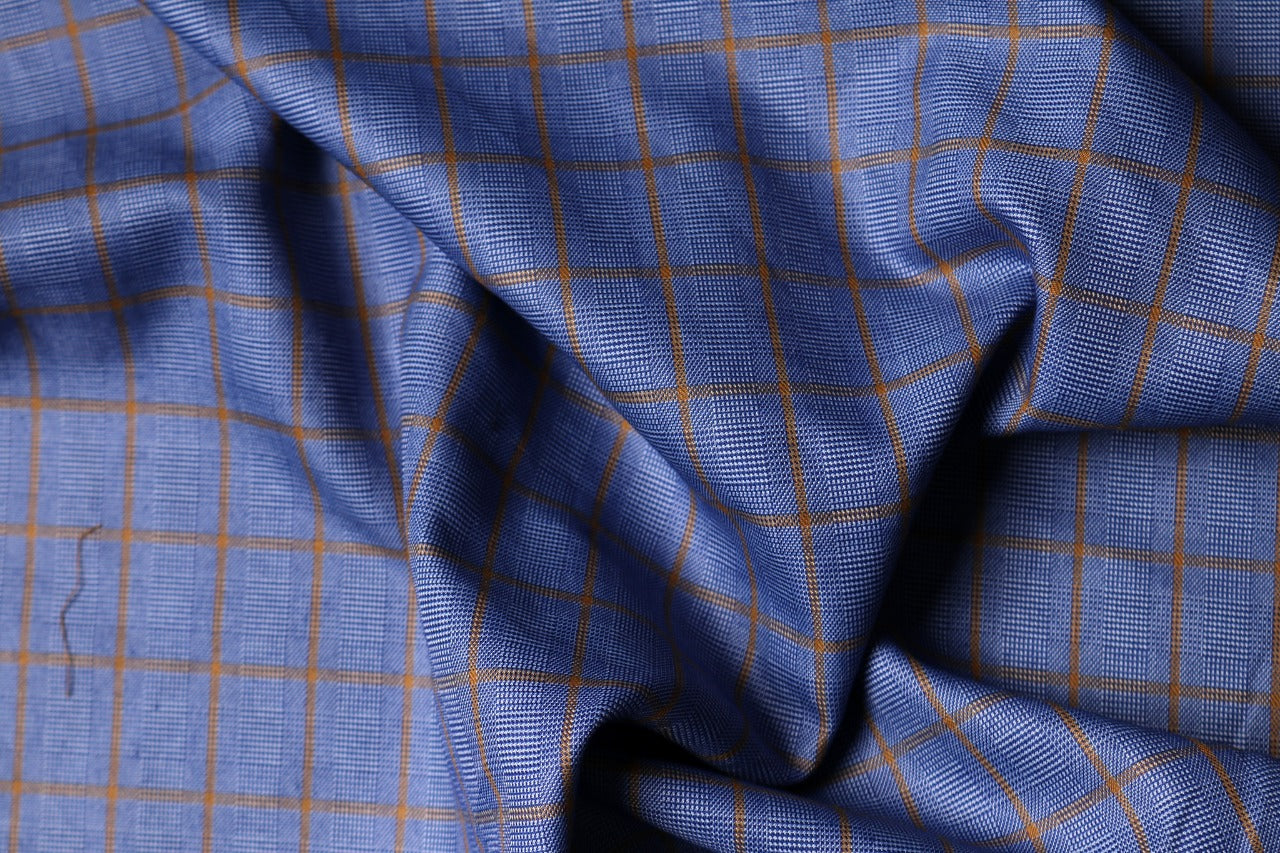 Beauty Bush Polyester & Viscose Checks Fabric