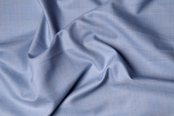 Beauty Bush Polyester & Viscose Checks Fabric