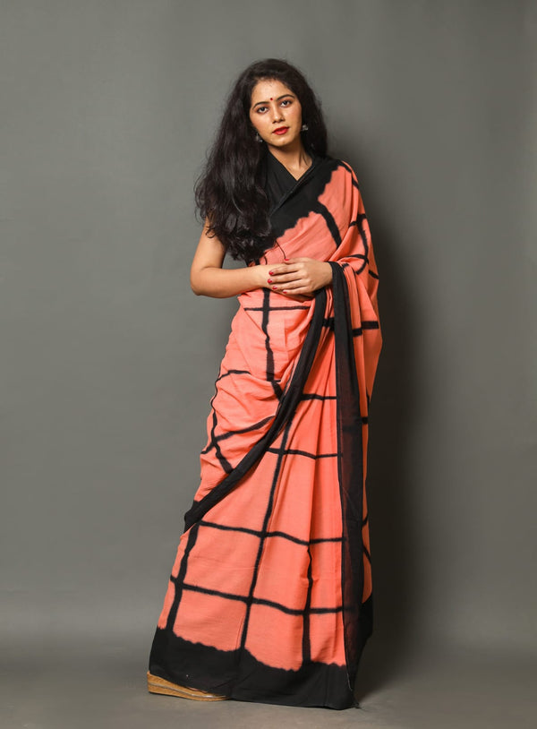 Pure Hand Printed Cotton Sarees With Blouse