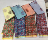 Pure Kota Doriya Hand Block Print Unstitched Suit With Dupatta (Without Bottom )