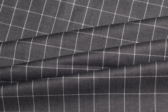 Beauty Bush Polyester & Viscose Checks Fabric