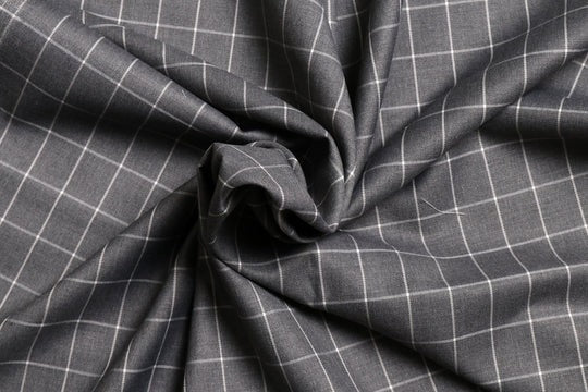 Beauty Bush Polyester & Viscose Checks Fabric