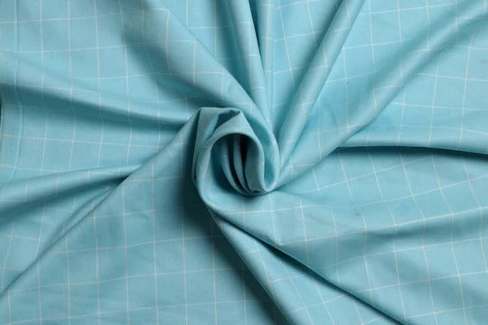 Beauty Bush Polyester & Viscose Checks Fabric