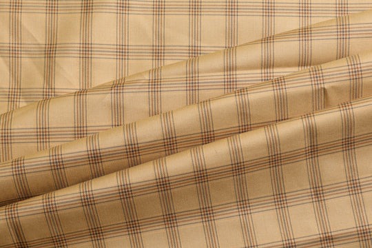 Beauty Bush Polyester & Viscose Checks Fabric