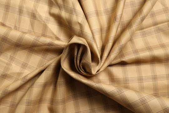 Beauty Bush Polyester & Viscose Checks Fabric
