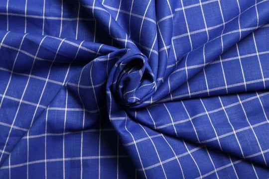 Beauty Bush Polyester & Viscose Checks Fabric