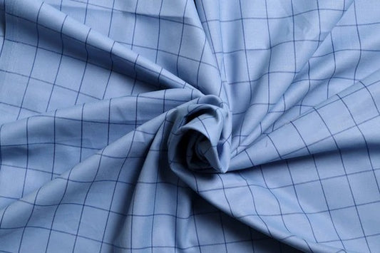 Beauty Bush Polyester & Viscose Checks Fabric