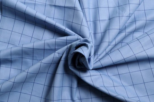 Beauty Bush Polyester & Viscose Checks Fabric